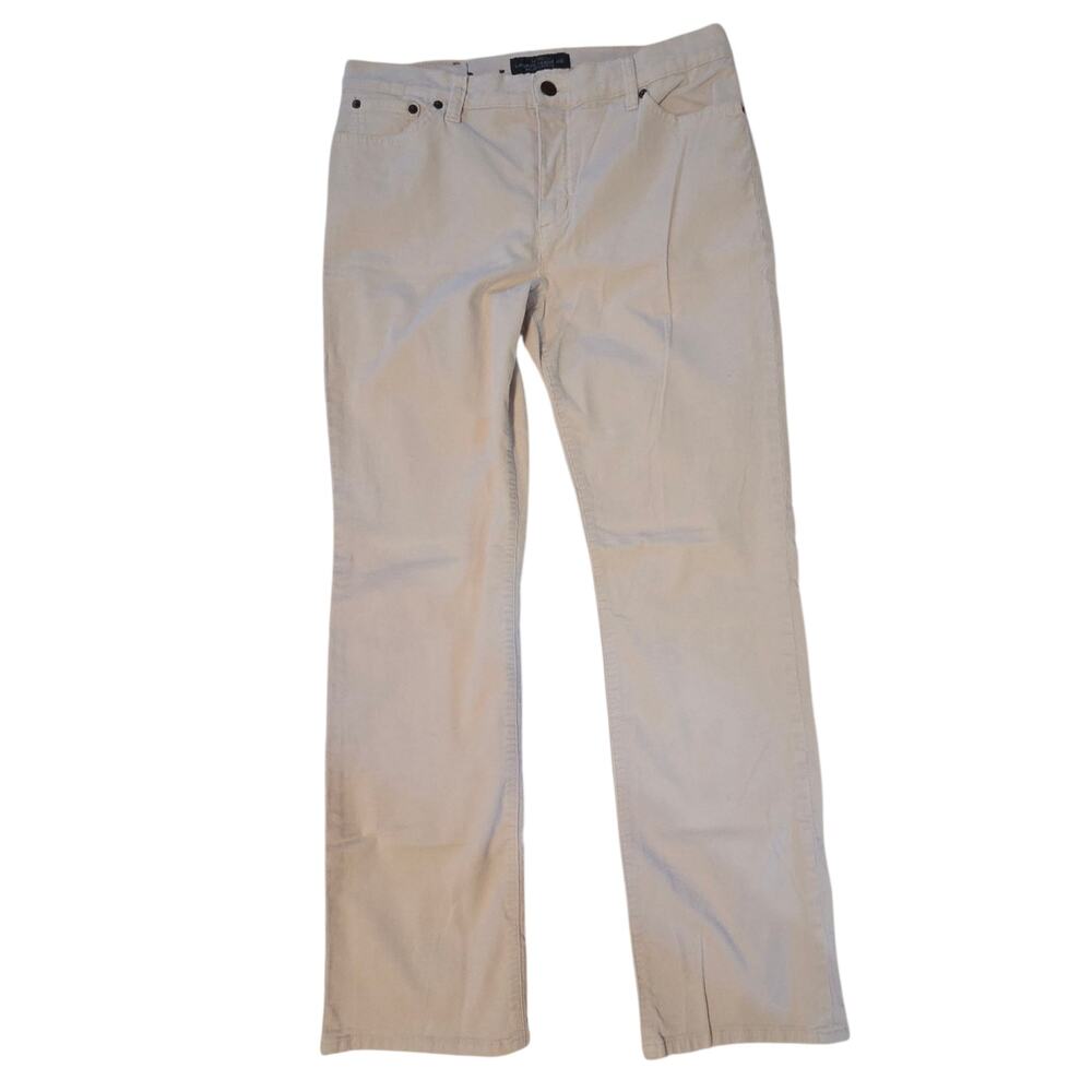 LRL Lauren Jeans Co. Ralph Lauren Corduroy Pants Classic Straight sz 12 Ecru